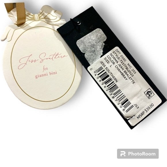 NWT Gianni Bini x Jess Southern Norma Jean denim bralette top size Large - Picture 9 of 12